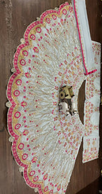 Frost Rose Zari & Mirror Embroidered Lehenga Choli