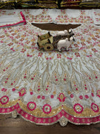 Frost Rose Zari & Mirror Embroidered Lehenga Choli