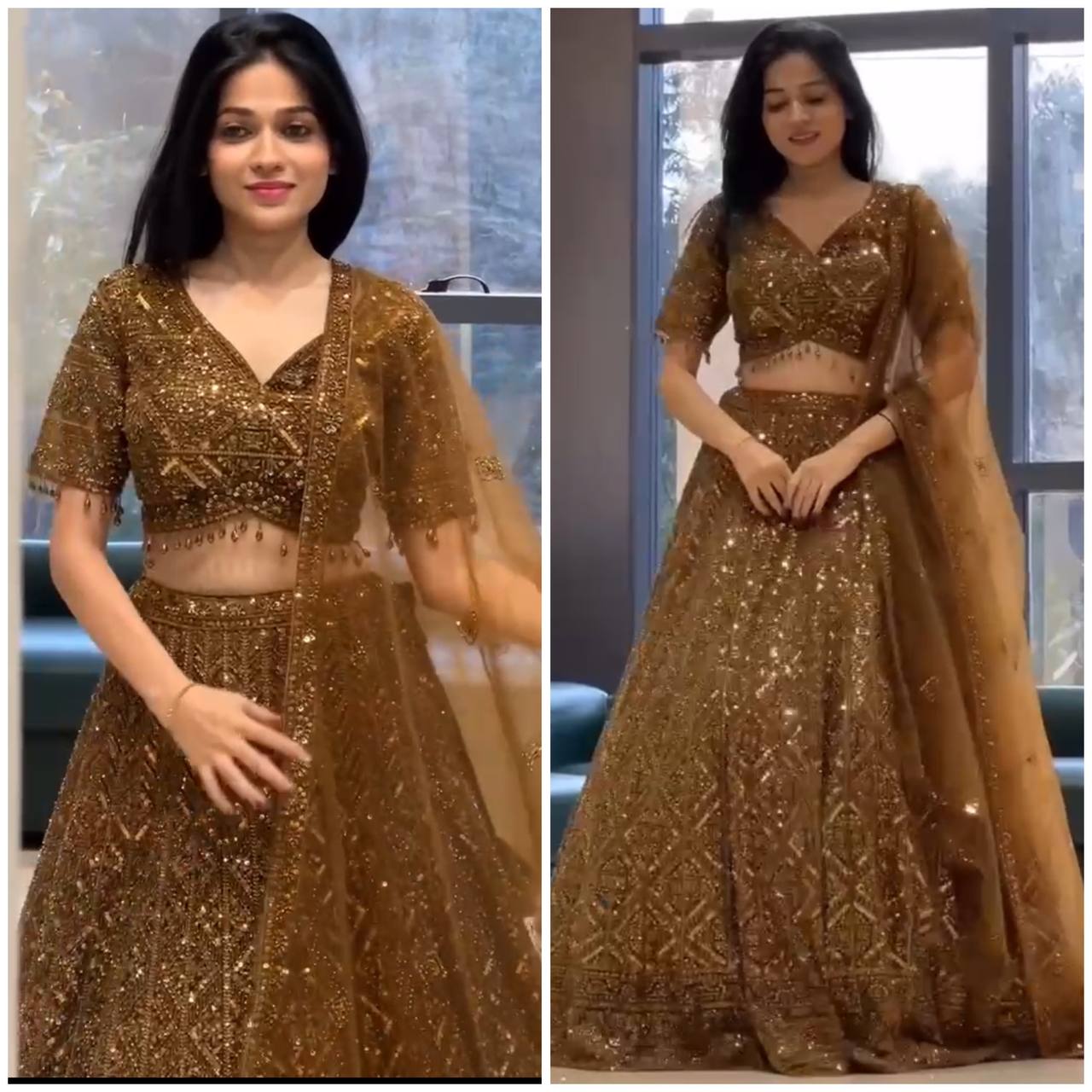 Elegant Soft Net Lehenga Choli withK Floral Embroidery