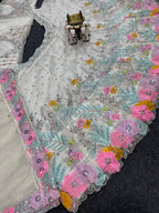 Multi-Color Embroidered Lehenga Set with Floral and Sequin Work