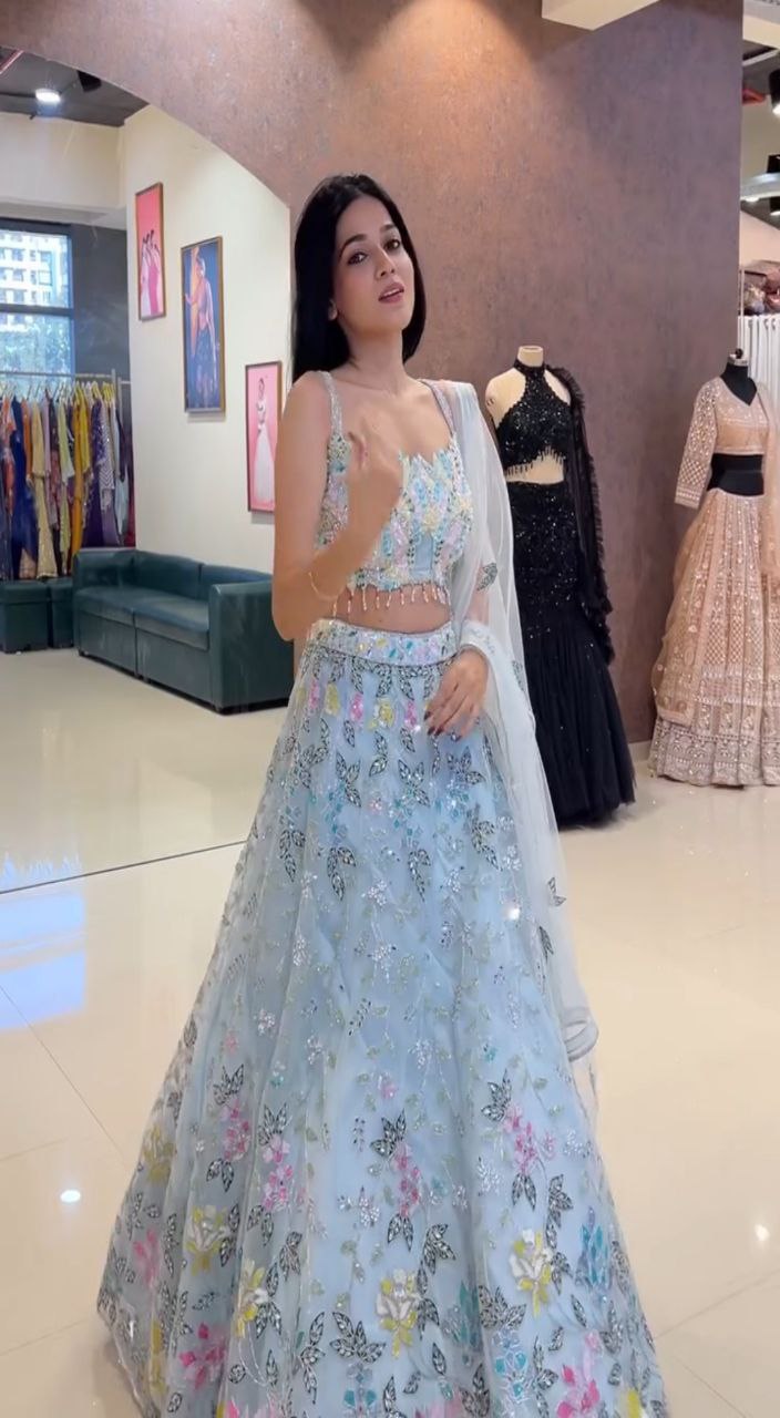 Premium Organza Silk Lehenga Set with Embroidery Sequins Work