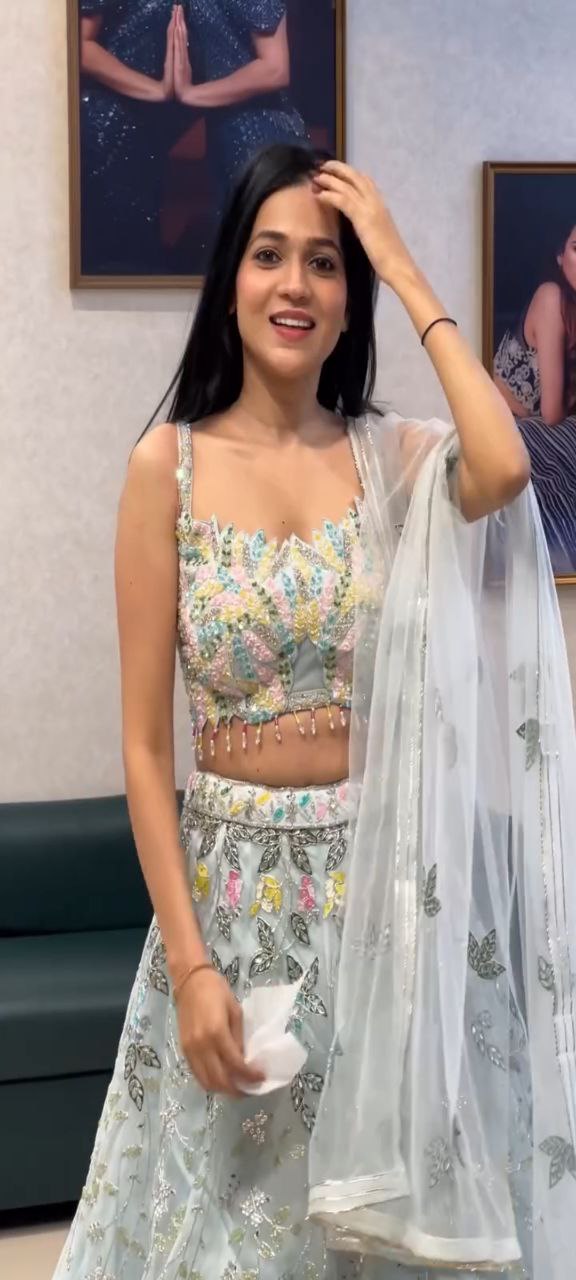 Premium Organza Silk Lehenga Set with Embroidery Sequins Work