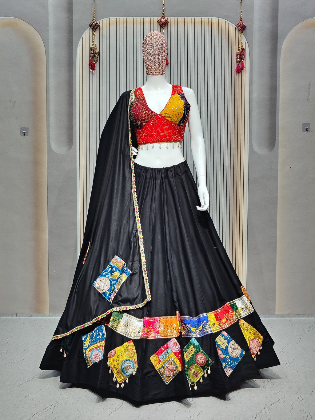 ✨ "Navratri Special Sequins & Kodi Lace Lehenga Choli (Stitched) | 6-7 Meter Flair | Garba Dance Wear 👑"