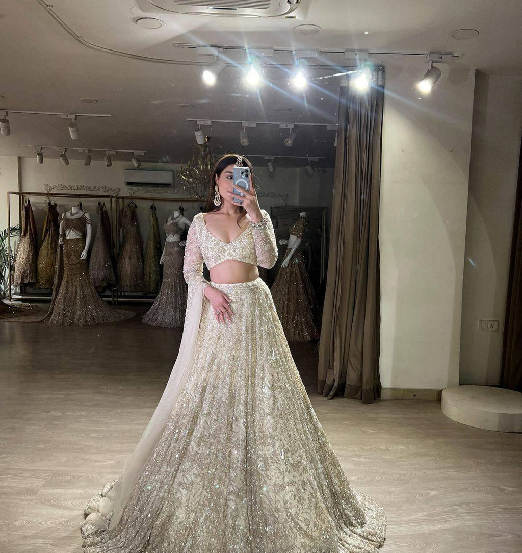 Luxurious Faux Georgette Lehenga with Sequins Embroidery & Dupatta – Perfect for Weddings & Party Wear