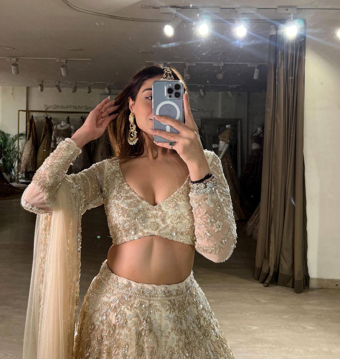 Ivory Grace Sequins & Thread Embroidered Lehenga Choli