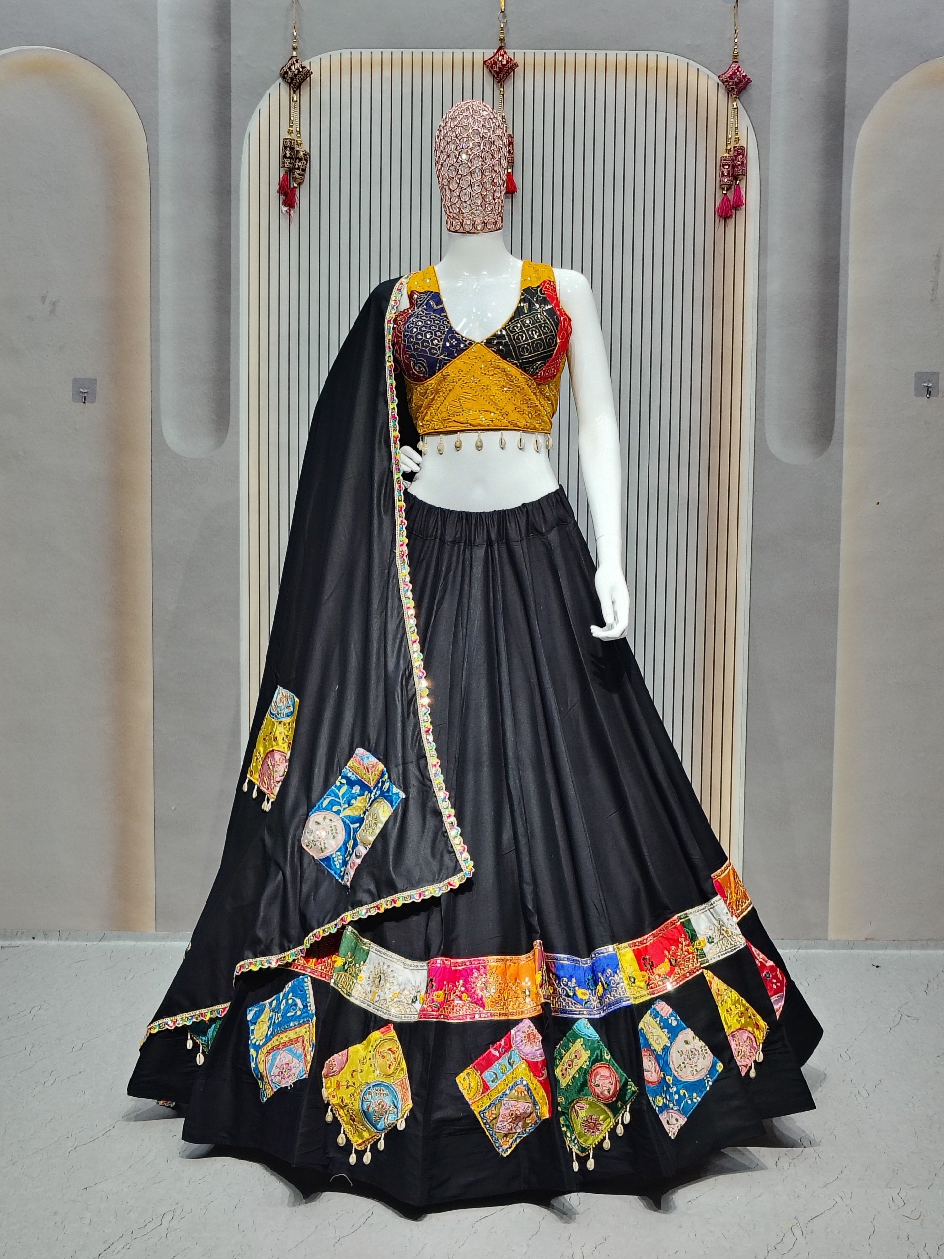 ✨ "Navratri Special Sequins & Kodi Lace Lehenga Choli (Stitched) | 6-7 Meter Flair | Garba Dance Wear 👑"