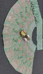 Mint Green Floral Sequin Embroidered Lehenga Choli