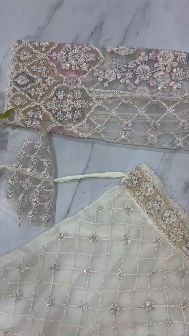 Premium Butterfly Net Lehenga Choli Set - 3.5m Flare with Peacock Design