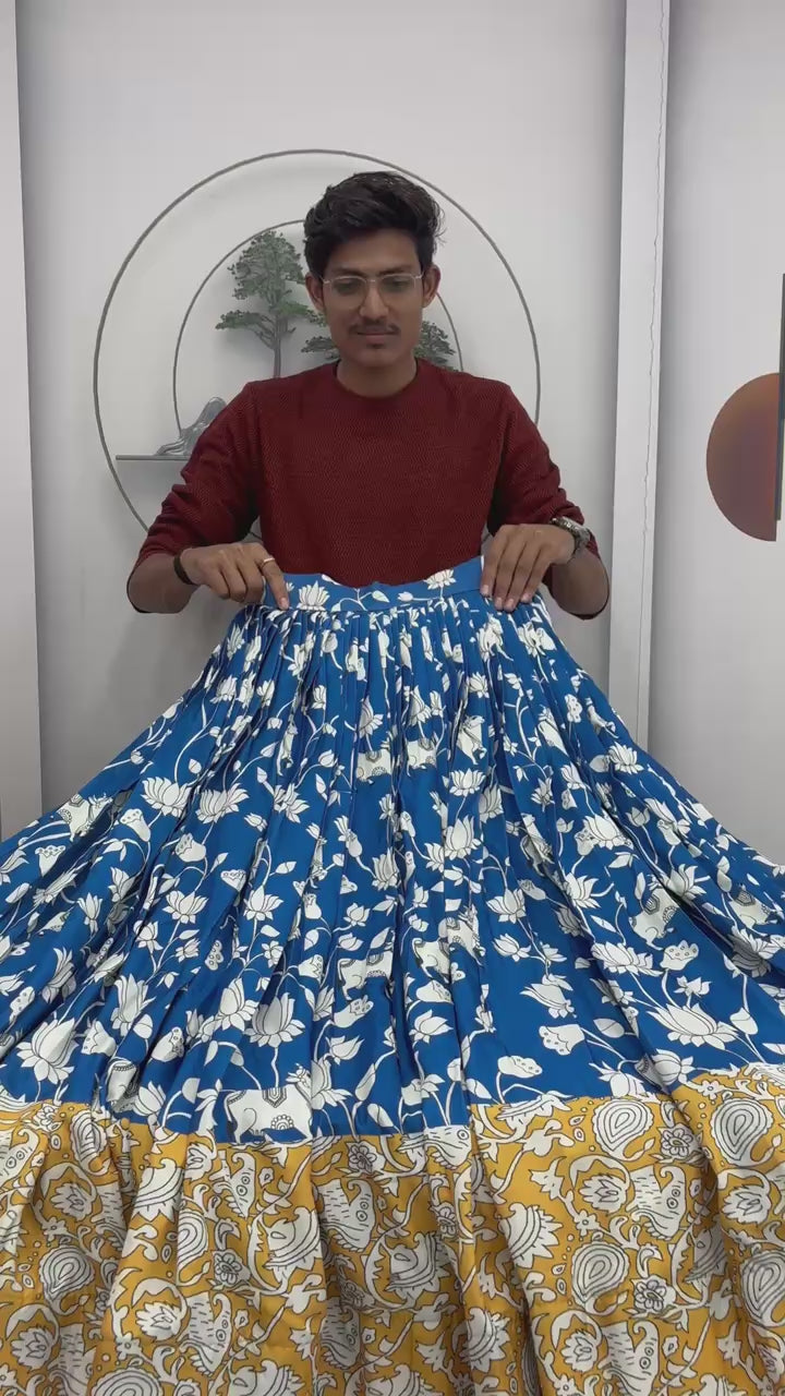Navratri Special Kalamkari Lehenga Choli Set - 6 Meter Flare