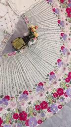 Ivory Garden Bloom Embroidered Lehenga Choli