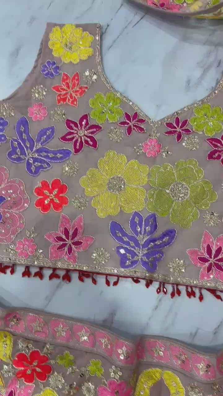 Semi-Stitched Lehenga Choli Set - 3.5m Flare with Heavy Embroidery