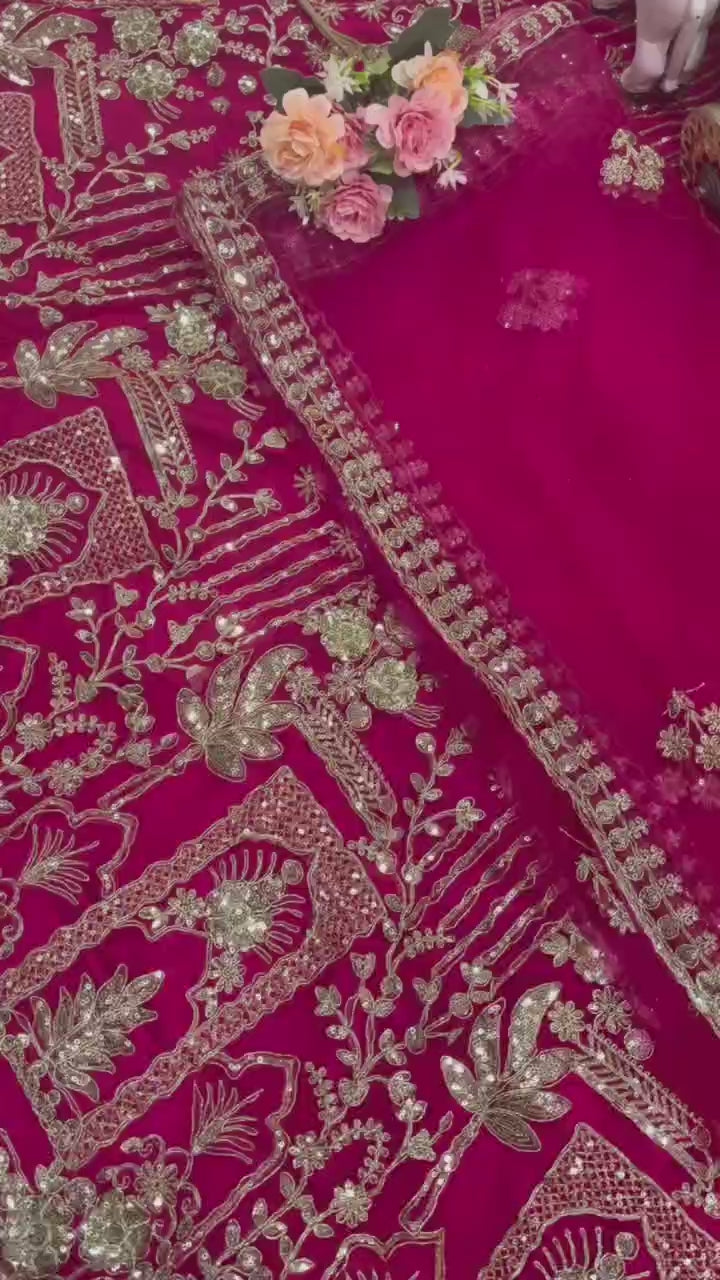 Premium Soft Net Lehenga Choli with Coding Sequins & Dupatta – Glamorous Ethnic Ensemble