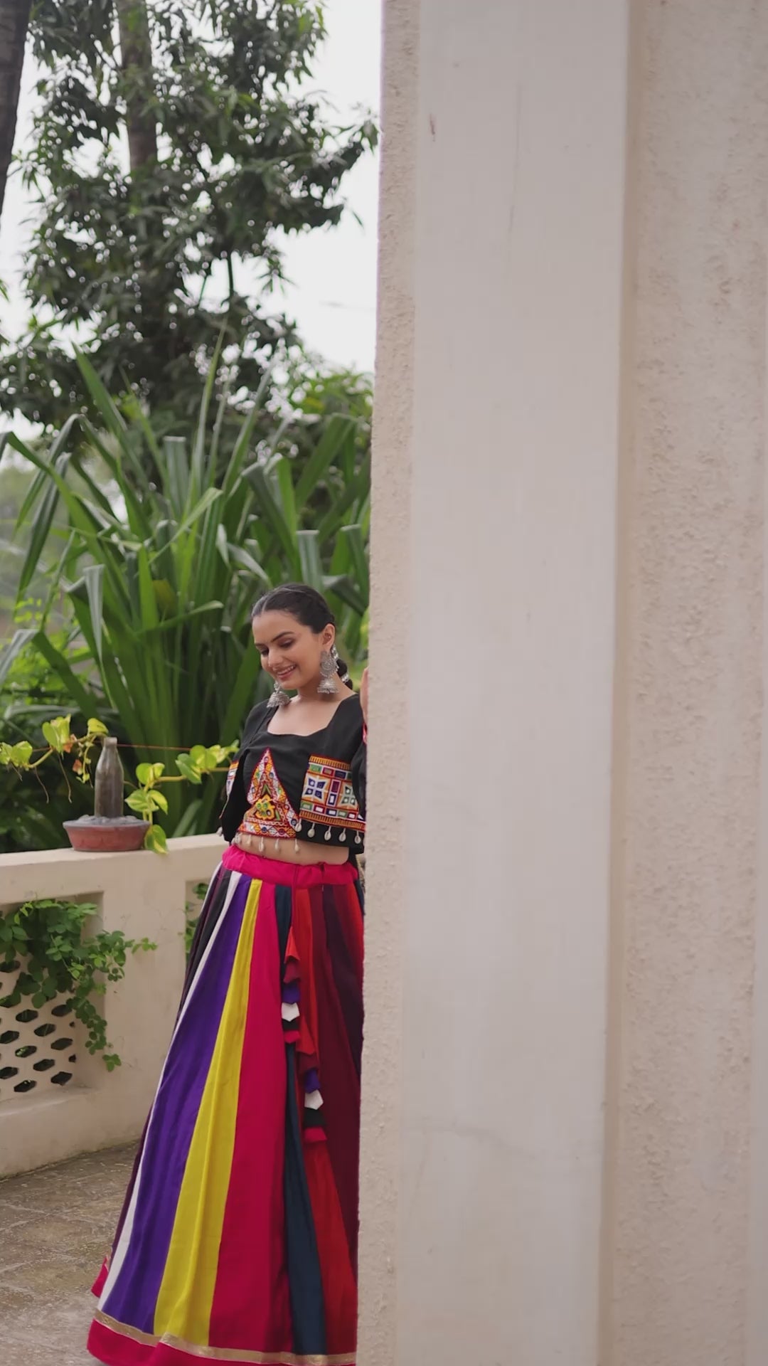 LW-7143 - Designer Koti Style Gamthi Lehenga Set Navratri