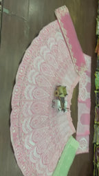 Baby Pink Embroidered Lehenga Set with White Thread and Sequin Work