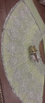 Mint Silver Radiance Mirror Embroidered Lehenga Choli