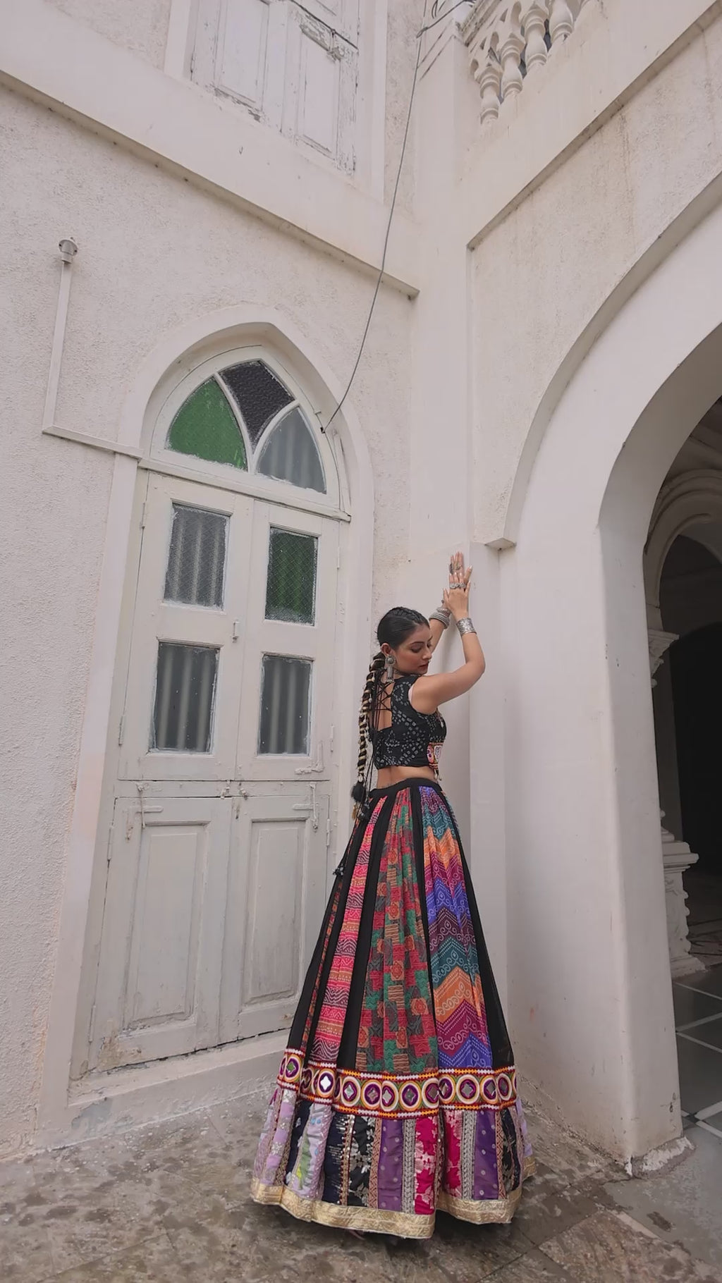 Product Code: LW-7135 - Traditional Gamthi Embroidered Lehenga Set NAVRATRI