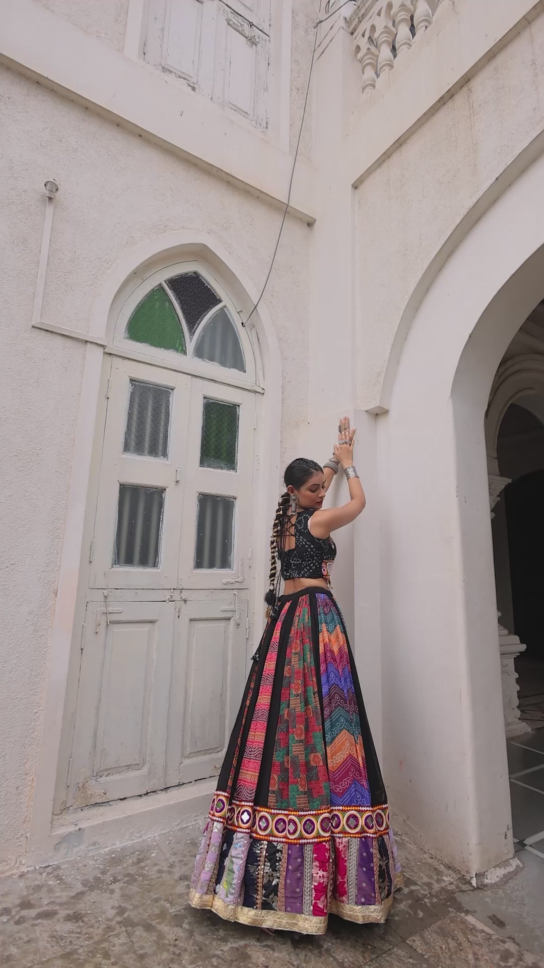 Product Code: LW-7135 - Traditional Gamthi Embroidered Lehenga Set NAVRATRI