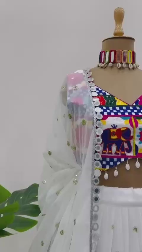 Faux Georgette Lehenga Choli Set Navratri