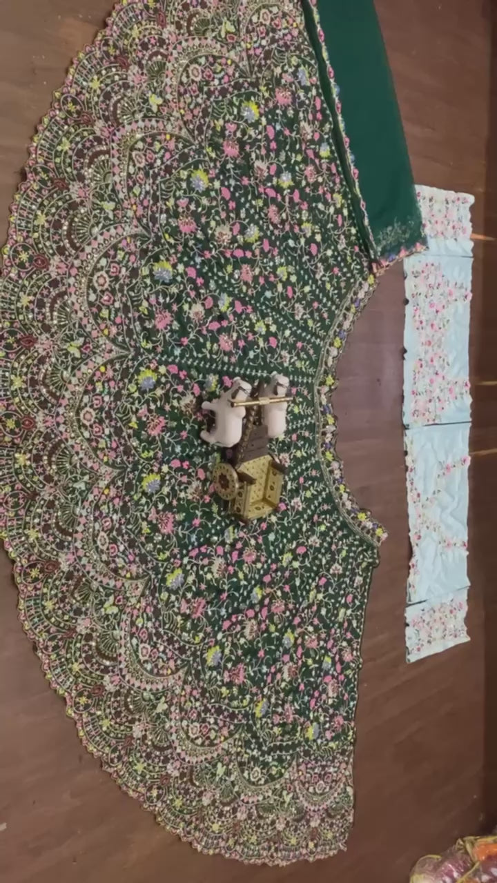 Emerald Royal Garden Embroidered Lehenga Choli