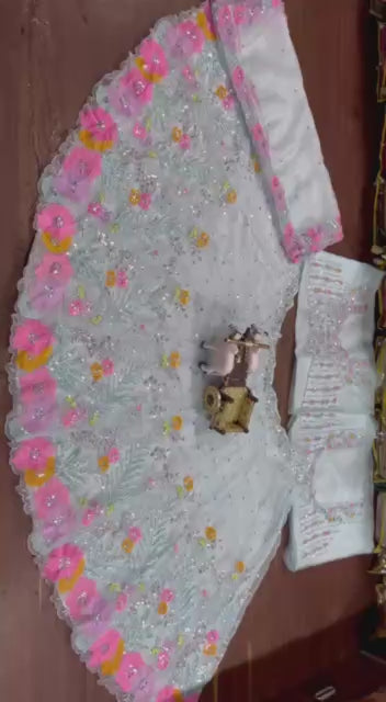 Multi-Color Embroidered Lehenga Set with Floral and Sequin Work